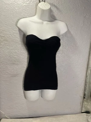 GUESS Black Tank Top Size Small Adjustable Straps Or Strapless Built In Bra Top - Image 1 of 4