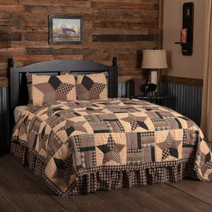 Primitive California King Quilt Black Patchwork Bingham Bedroom Decor VHC Brands - Picture 1 of 6
