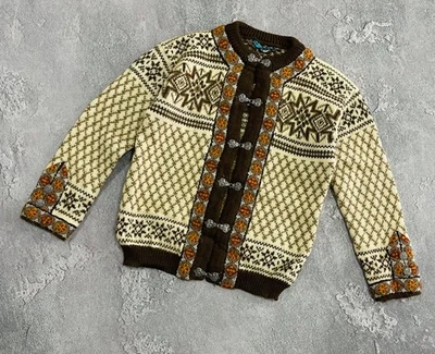 Vintage 90’s Dale of Norway Aztec Wool Cardigan Knit Sweater Mens Size M - Image 1 of 4