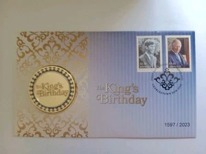 2023 The King's Birthday Charles III Postal Medallion Cover PMC PNC 1597/2023 - Picture 1 of 3