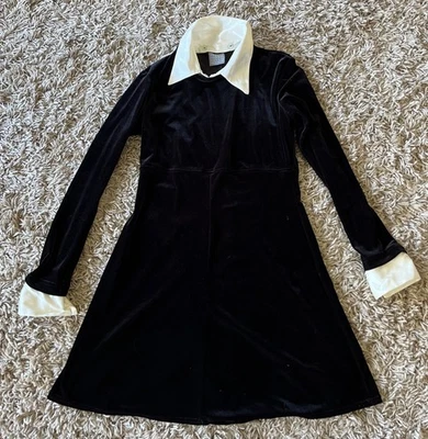 Vestido De Colección Diseños Conejo Para Mujer S Negro Terciopelo Vamp Whimsigoth Wednesday Adam Foto 1 de 4