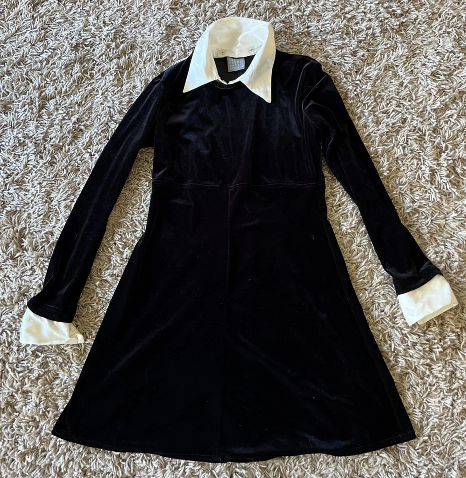 Vestido De Colección Diseños Conejo Para Mujer S Negro Terciopelo Vamp Whimsigoth Wednesday Adam Foto 1 de 4