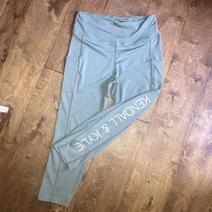 Kendall & Kylie Women's Olive Green High-Waisted Leggings Medium Pockets - Picture 1 of 5