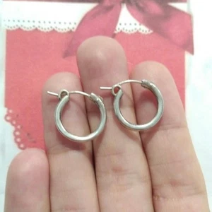 JWK 925 Sterling Silber Huggie Creolen klein signiert Damen Mädchen Schmuck - Bild 1 von 11