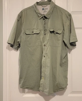Sierra Designs Mens Short Sleeve Button Down Shirt Hiking Outdoors Green XL - Image 1 of 3
