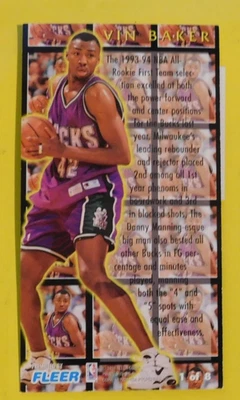 1994 Fleer basquete meninos altos Vin Baker 1 de 8 Bucks - Imagem 1 de 2
