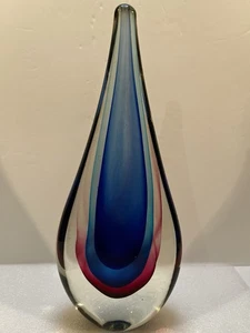 Murano Sommerso Teardrop Art Glas Skulptur - Bild 1 von 5