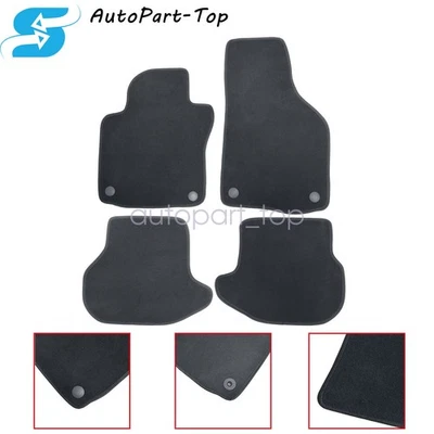 Alfombrillas de terciopelo delanteras y traseras negras 4 piezas para Volkswagen Eos 2007-2016 Foto 1 de 4