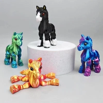 All-in-one Molding 3D Printed Horse Flexible Rotatable 3D Articulated Horse Toys - image 1 of 4