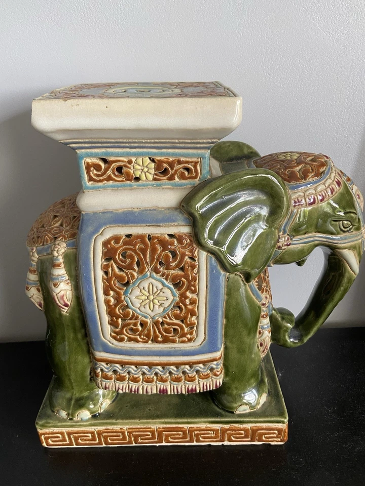 Large Mid-Century Elephant Plant Stand 30cm High 22cm Wide Ornate Plants Good - Image 1 of 4