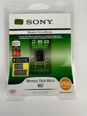 sony memory stick micro m2 256mb New Sealed Ms-a256w - Image 1 of 4