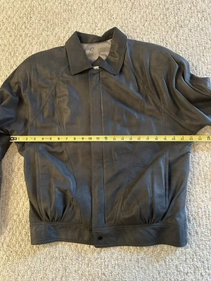 Chaqueta Bomber Remy Gris Suave Cuero Cordero Gamuza Para Hombre Talla 36 Pequeña Foto 1 de 4