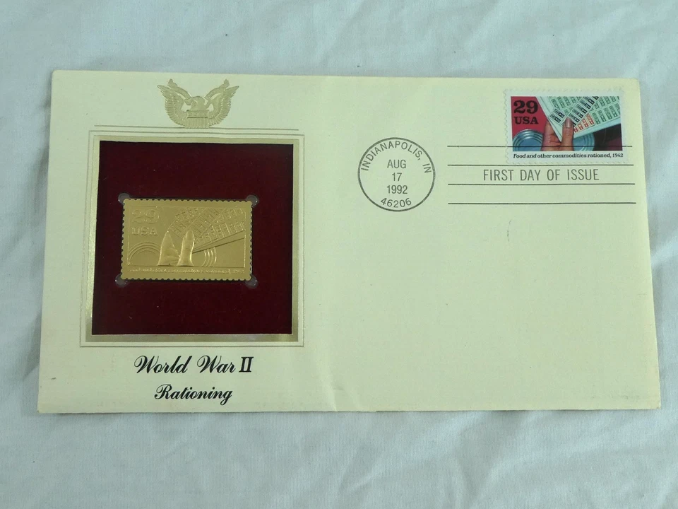 Vtg United States Postal Service First Day Of Issue WWII Rationing 1992 Envelope - Image 1 of 4