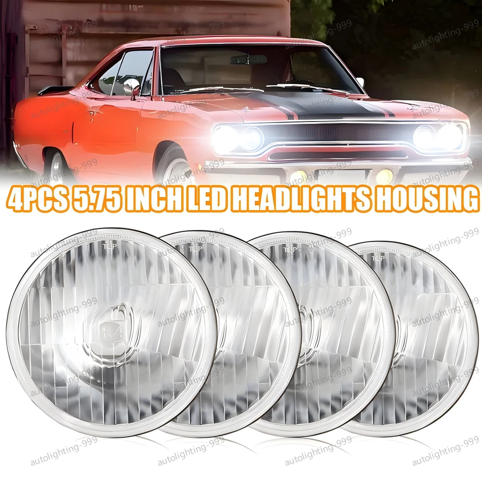 Faros LED redondos carcasa de haz alto/bajo para Plymouth Road Runner 1968-19745,75" Foto 1 de 4