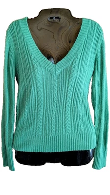 Suéter Aeropostale para mujer M tejido con cable Y2K vintage Kelly verde cisne Gilbert Foto 1 de 4
