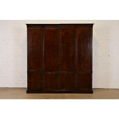 Baker Furniture Style Regency Mahogany Double Armoire Dresser or Linen Press - Image 1 of 4