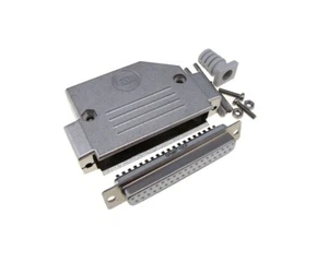 DB37 Female D-Sub connector w/ Two Piece Backshells Hoods Metal - Rigth Angle - Picture 1 of 1