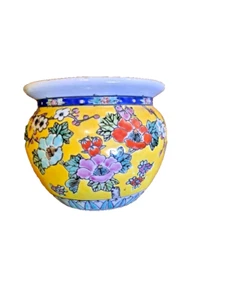 Ciotola di ceramica giapponese IMARI @ 1960 Palo Alto fiori e uccellini multicolore - Foto 1 di 4