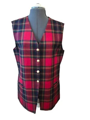 Chaleco de Lana a Cuadros Dorado Coleccionable Giorgio Sant Angelo Grande Hecho en Bulgaria Foto 1 de 4