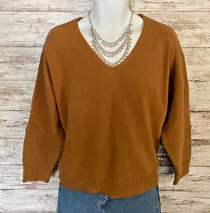 Misslook Pullover V-Neck Sweater Top L/S Apricot/Rust Sweater - Women's 3XL - Picture 1 of 6