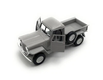 Modèle De Voiture Jeep Willys Pick Up 1:34-39 Gris Miniature Véhicule - Photo 1/4