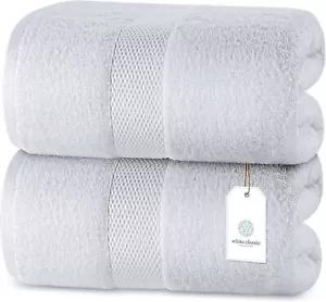 Bath Sheet Towels Extra Large 35x70 Inch | 2 Pack, White Luxury Highly Absorb - Picture 1 of 8