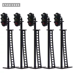 JTD04 5pcs Model Railway 3-Light Block Signals G/Y/R HO Scale 6.8cm 12V Led New - Picture 1 of 6