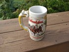 Vintage 1983 Budweiser Clydesdale Beer Stein Mug Ceramarte Brazil Holiday for sale