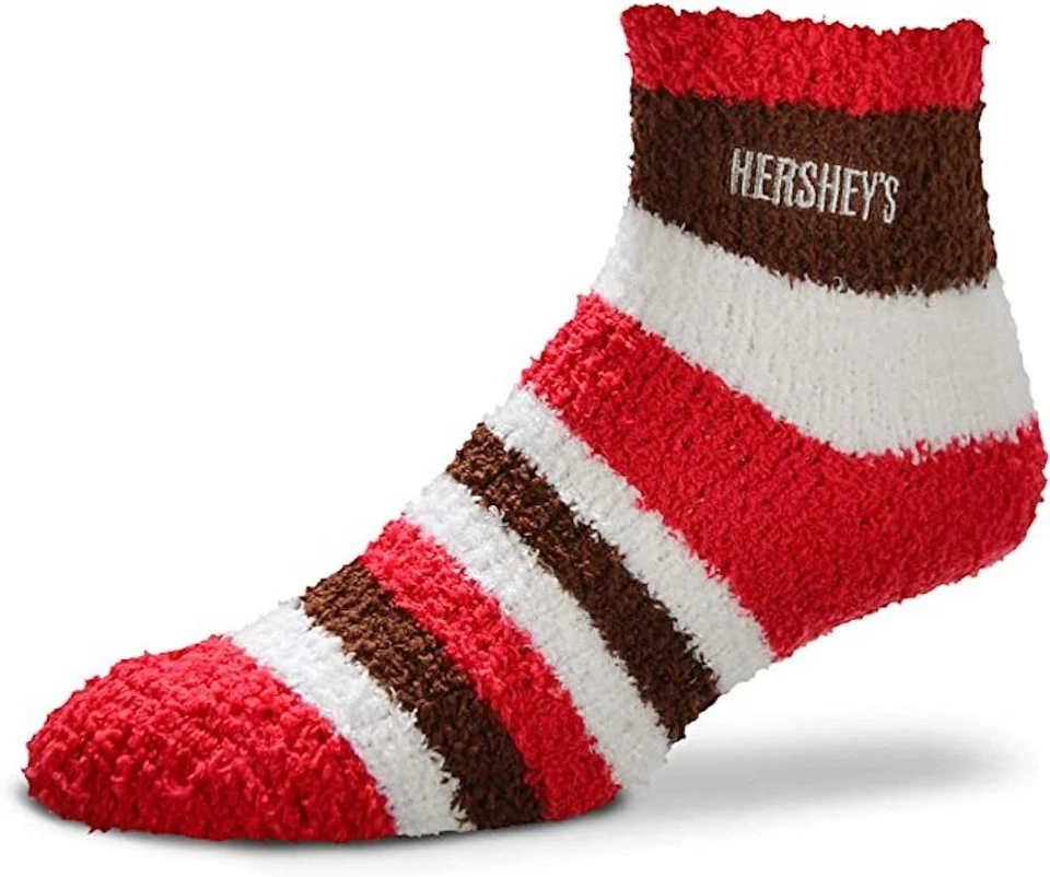 Hershey's Hershey Chocolate Red White Soft Fuzzy Sleep Socks One Size Fits Most - Image 1 of 1