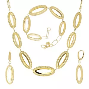 Italienisches 14 Karat Gelbgold Halskette, Armband & Ohrringe Set 16,8 Gramm - Bild 1 von 7