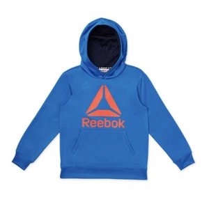 Felpa con cappuccio pullover manica lunga ragazzo Reebok blu elettrico taglia XS (4-5) nuova con etichetta - Foto 1 di 2