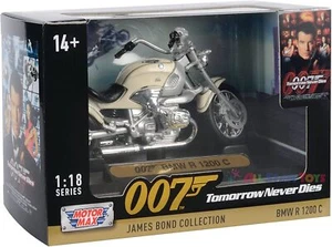 Motormax 1:18 Scale James Bond BMW R1200C Model Motorbike Tomorrow Never Dies - Picture 1 of 4