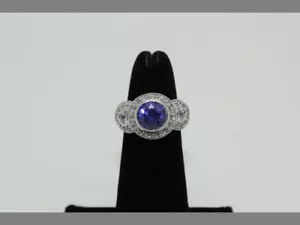Massiver 925 Sterling Silber mit 1,00 Karat rundem ausgefallenen Ring - Größe 5,25 - Bild 1 von 12