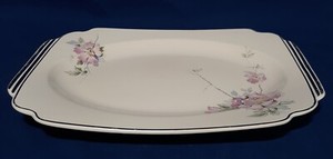 Vintage Homer Laughlin Nells "Briar Rose" Pattern Serving Tray. 12" X 8 1/2".