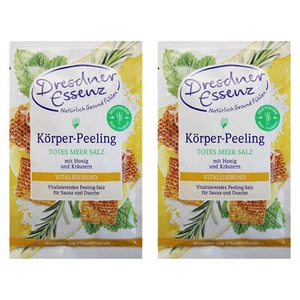 2er Pack Dresdner Essenz Körper-Peeling Totes Meer Salz "Honig Kräuter" 2 x 50 g - Bild 1 von 2