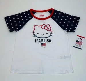 Hello Kitty Olympics Team USA Little Girl's Tee T-shirt Top- NWT- Sz: XS (4/5) - Picture 1 of 6