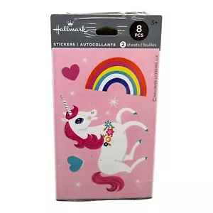 Adesivi Vintage Hallmark Unicorno Cuore Arcobaleno 2 fogli sigillati - Foto 1 di 2