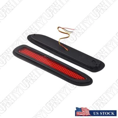 Universal Car Rear Bumper Red Led Fog Brake Reflectors Warning Tail Lights Lamp - Imagem 1 de 4
