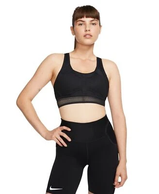 NEW!! Nike Swoosh Women's Black Dr-Fit Versatile Medium Support Sports Bras #25A - Image 1 of 4