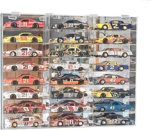 24-Slot Clear Acrylic Showcase for 1:24 Scale Diecast Car Models - Wall Mounted - Picture 1 of 11