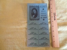 Antique Vintage Heaney the Magician Magic Co. Trade Card and Ticket Sheet B1