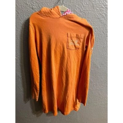 Niñas Naranjas Vineyard Vines Vestido Algodón Con Capucha Talla Pequeña Foto 1 de 4