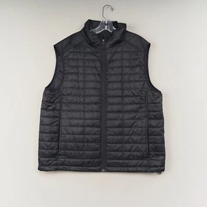 Lands End Mens Puffer Vest Large (42 - 44) Sleeveless Black Full Zip Outdoor - Picture 1 of 11
