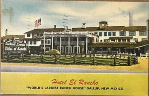 Postal Gallup Nuevo México Hotel El Rancho Vintage c1950 - Imagen 1 de 7