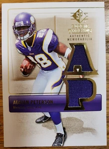 2007 SP Rookie Threads Adrian Peterson Authentic Memorabilia Dual Patch #RT-AP2 - Picture 1 of 6