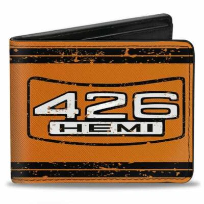 Buckle Down 426 Hemi Badge Weathered Orange Black White Vegan Leather Wallet - Image 1 of 3