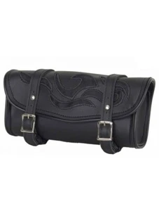 Motorcycle Tool Bag with Flames Bike Travel Accessories Storage Organizer Black - Picture 1 of 24