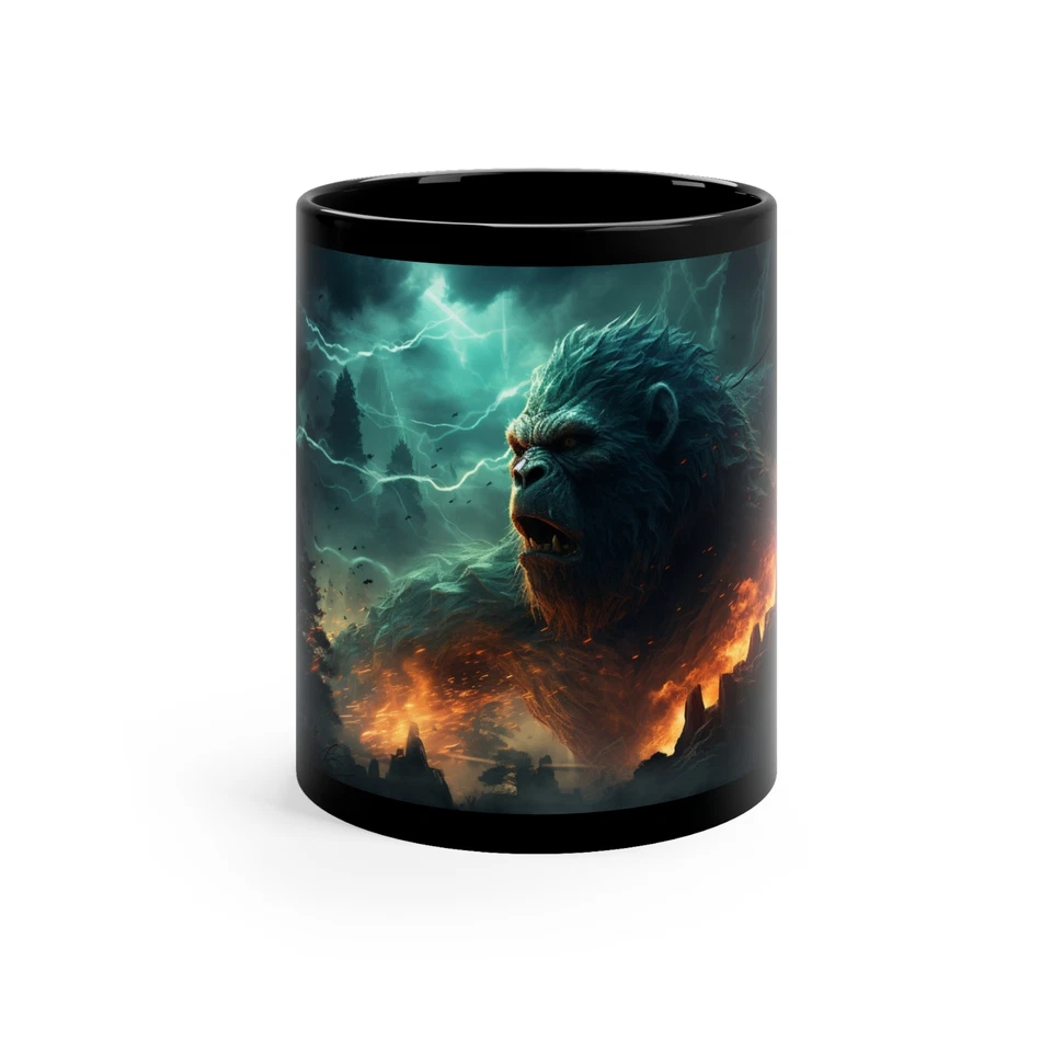 Taza de café Godzilla And King Kong 11 oz taza negra Foto 1 de 1