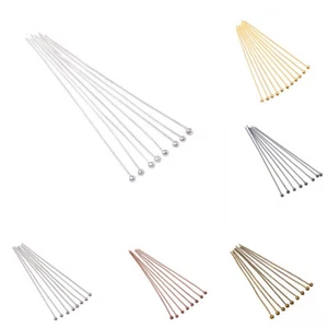 16-50MM Silver Plated Beads Jewellery Making Findings Head Pins DIY Tools - Picture 1 of 13