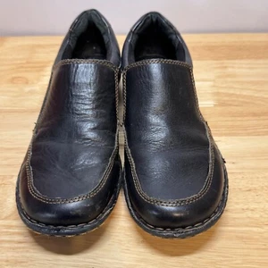 BORN Kaylin Black Leather Slip-On Casual Shoes Style #D91903 Women's Size 7M - Picture 1 of 15